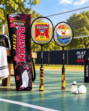 Fish Double Badminton Racket by Rajcrest